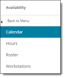 Site Manager Calendar menu.